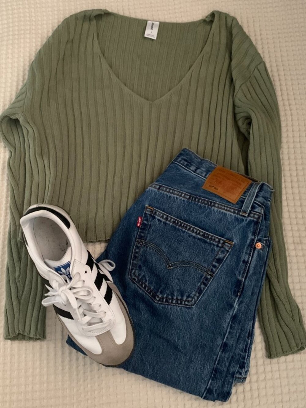 Nordstrom Abound Cropped Green Sweater